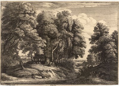 De herder in het bos door Wenceslaus Hollar